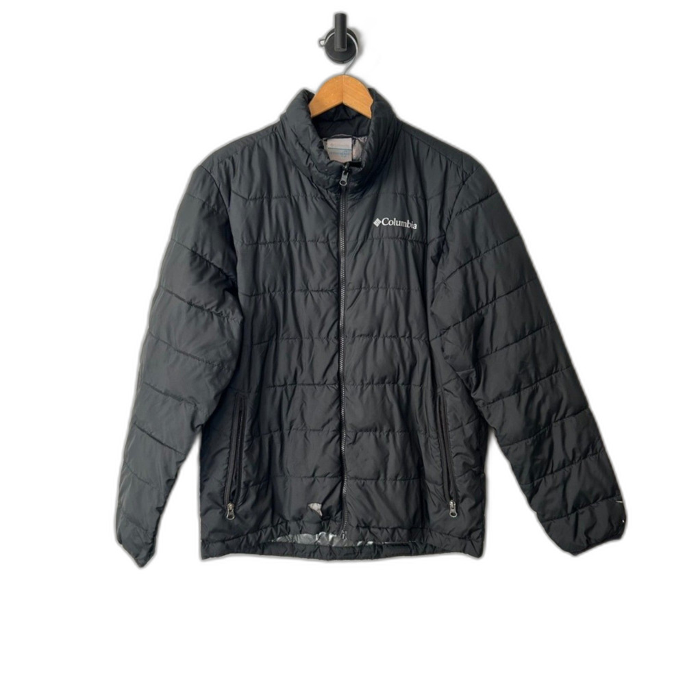 Columbia Winter Puffer Jacket Size Medium Interchange Black Long Sleeve